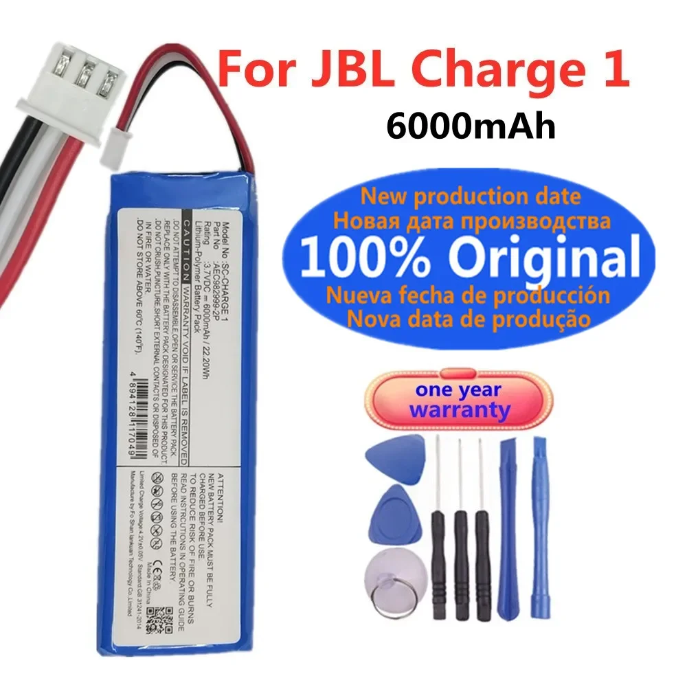 

New 100% Original Speaker Battery For JBL Charge 1 Charge1 AEC982999-2P 6000mAh Player Loudspeaker Batteries Bateria In Stock