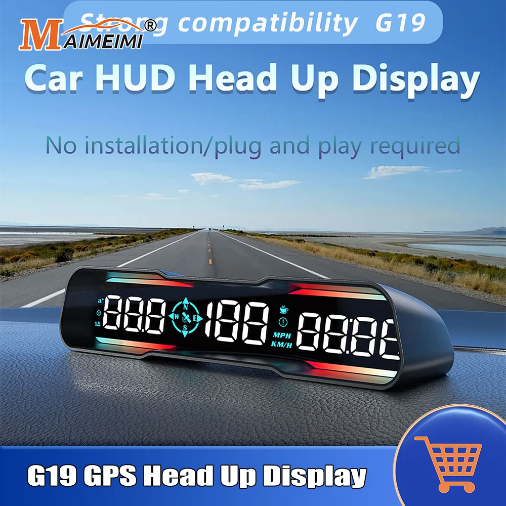 

G19 проекционный дисплей автомобильный цифровой инструмент GPS HUD угол вождения расстояние высота сигнализация превышения скорости автомобильные аксессуары