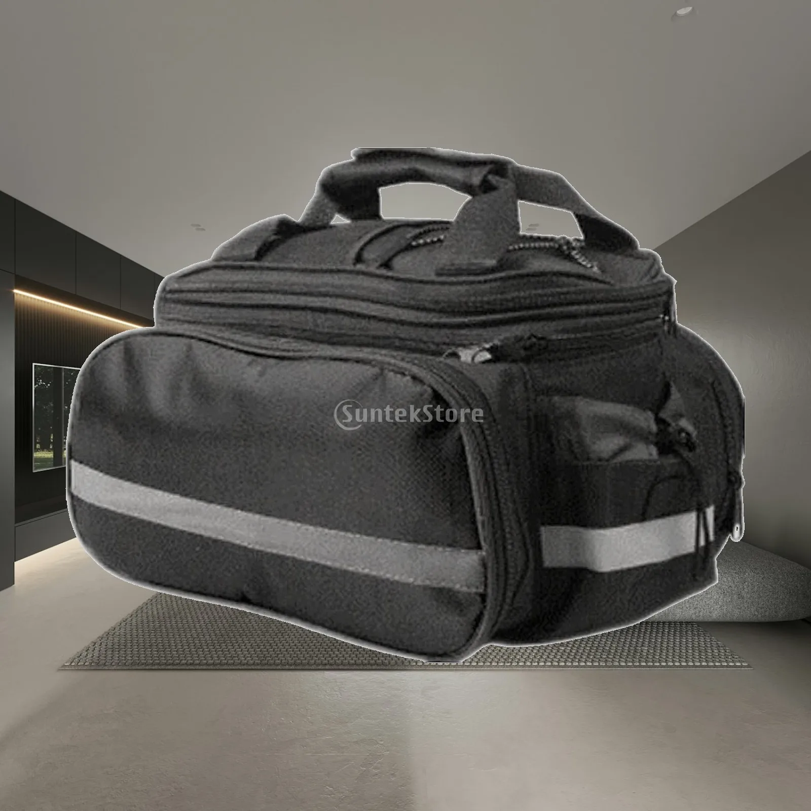 Bike Pannier Bag Rear Bicycle Trunk Luggage Carrier Rack Pack 600D Polyester Waterproof Cover for Cycling Commuting Trips
