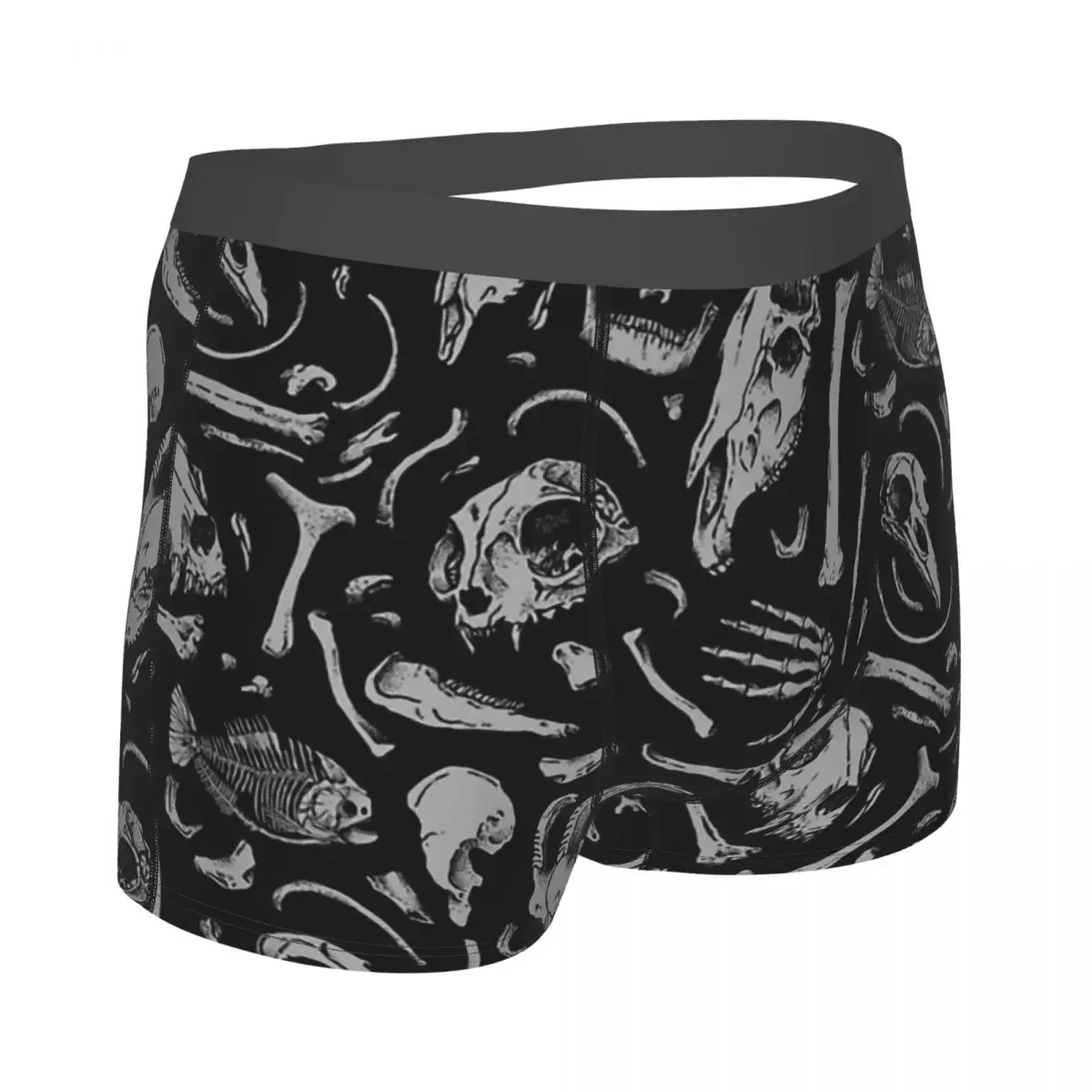 Masculino Boxer Cueca, Ossos e Caveira Cuecas, Calcinhas Masculina, Ventile