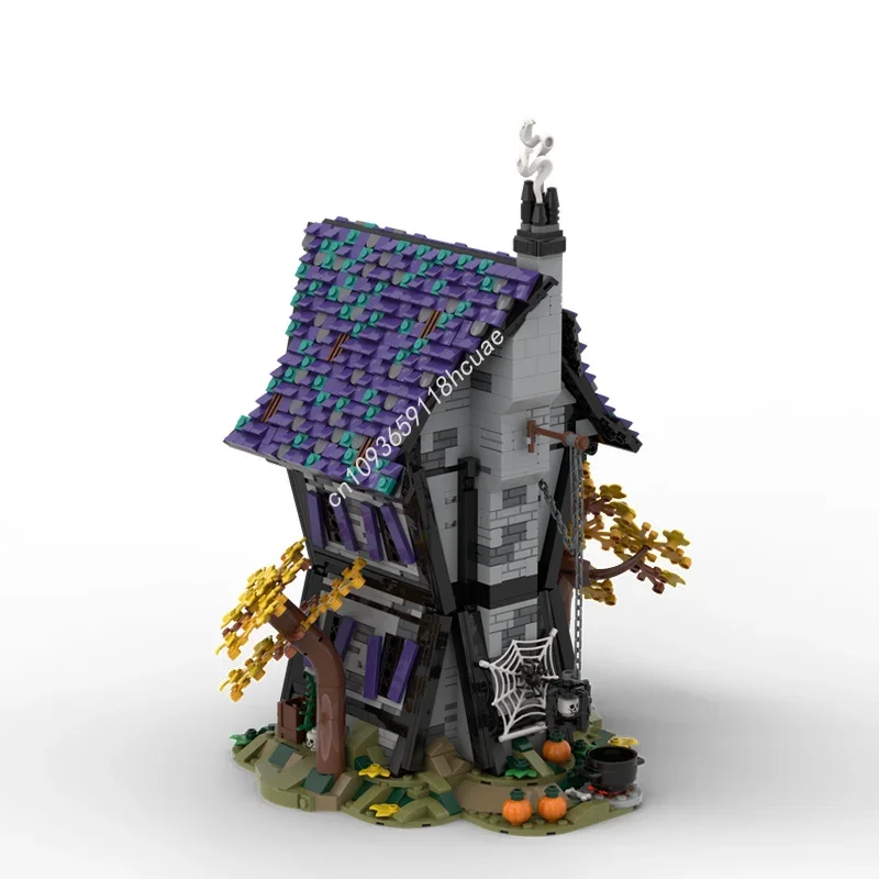 مجموعة بناء منزل الساحرات من 1912 قطعة، هدية عيد الهالوين، هدية عيد الميلاد، هدية فريدة للتصميم الذاتي، مصممة لتعزيز إبداع الأطفال وتعليمهم