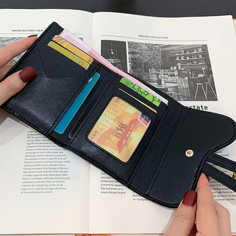 المرأة خمر المحفظة الأزياء المنسوجة محفظة نسائية للعملات المعدنية متعددة الفتحات سعة كبيرة محفظة نسائية للعملات المعدنية جديد D-كليب عملة حامل بطاقة