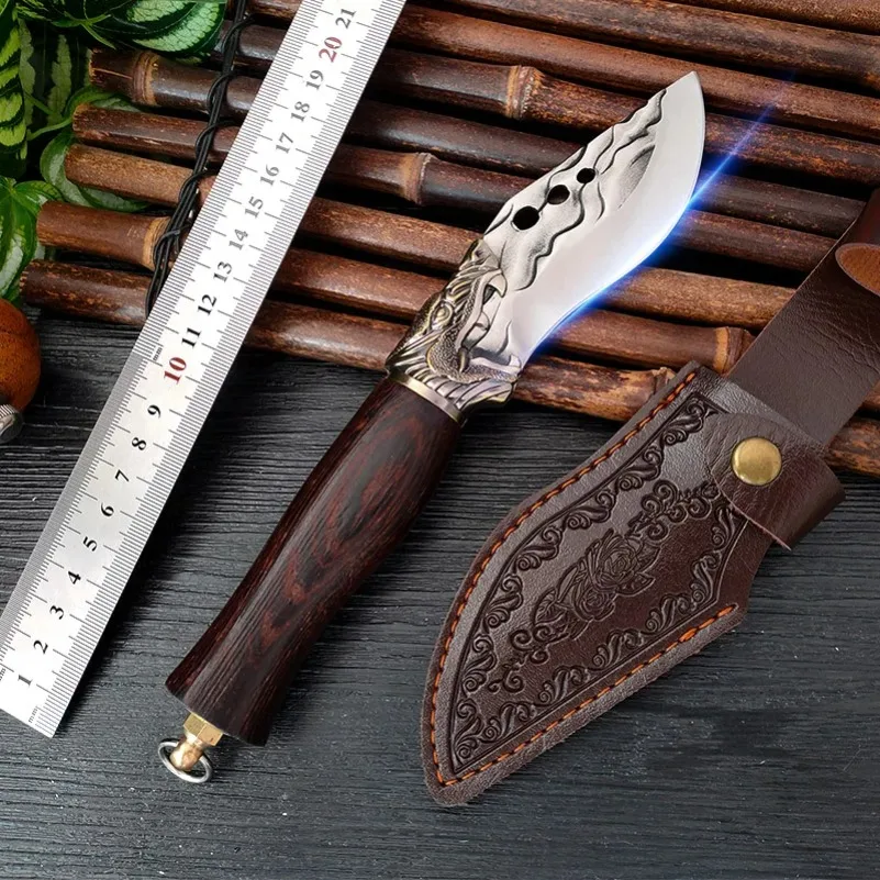 Hand Forged Butcher Boning Knife Wood Handle Utility Knife Chef Slicing Fish Fruit Steak Knife Cleaver Meat BBQ Kitchen Knives