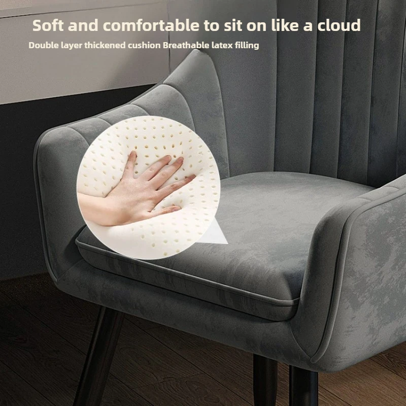 Coiffeuse de salon simple, chaise de maquillage, chaise de salle à manger luxueuse, dossier, chambre à coucher, chaise de salon de manucure pour femmes