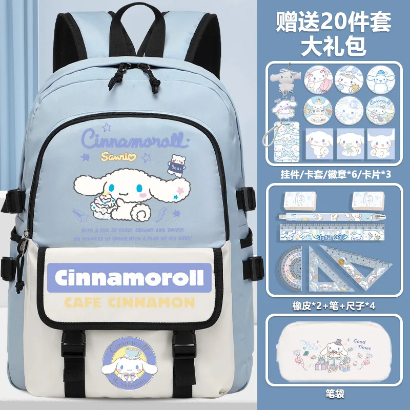 Sanrio Backpack Cinnamon Dog Cute School Bag for Teens Fashion Flower Print Large Capacity Lightweight Backpack for School