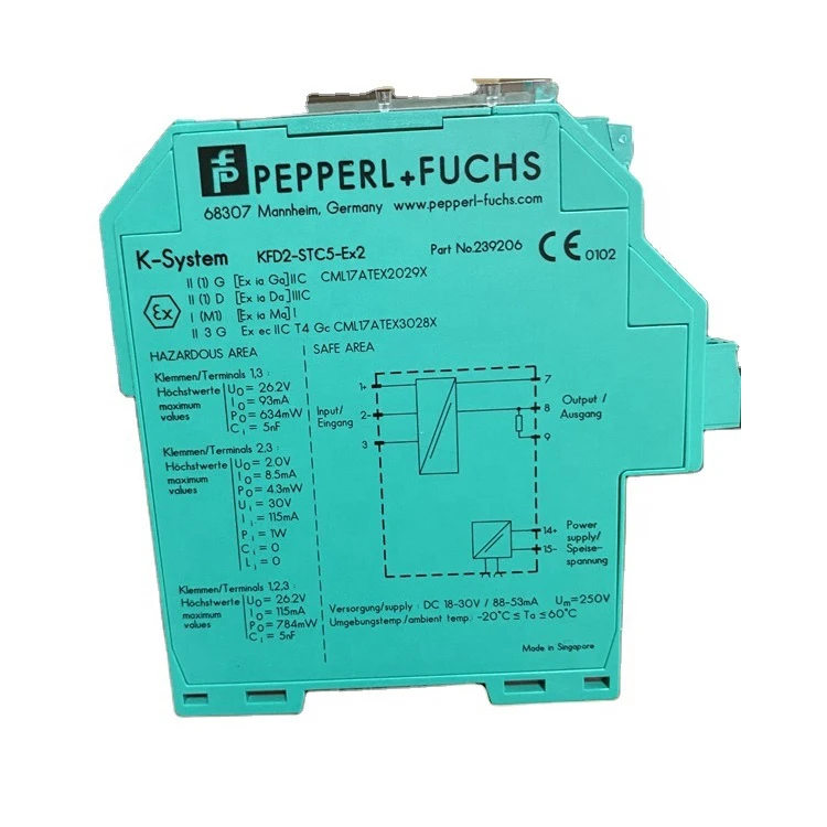 

Pep-perl Fu-chs KFD2-STC5-Ex2 SMART Transmitter Power Supply 2-channel isolated barrier 24VDC supply Power Rail SIL 2