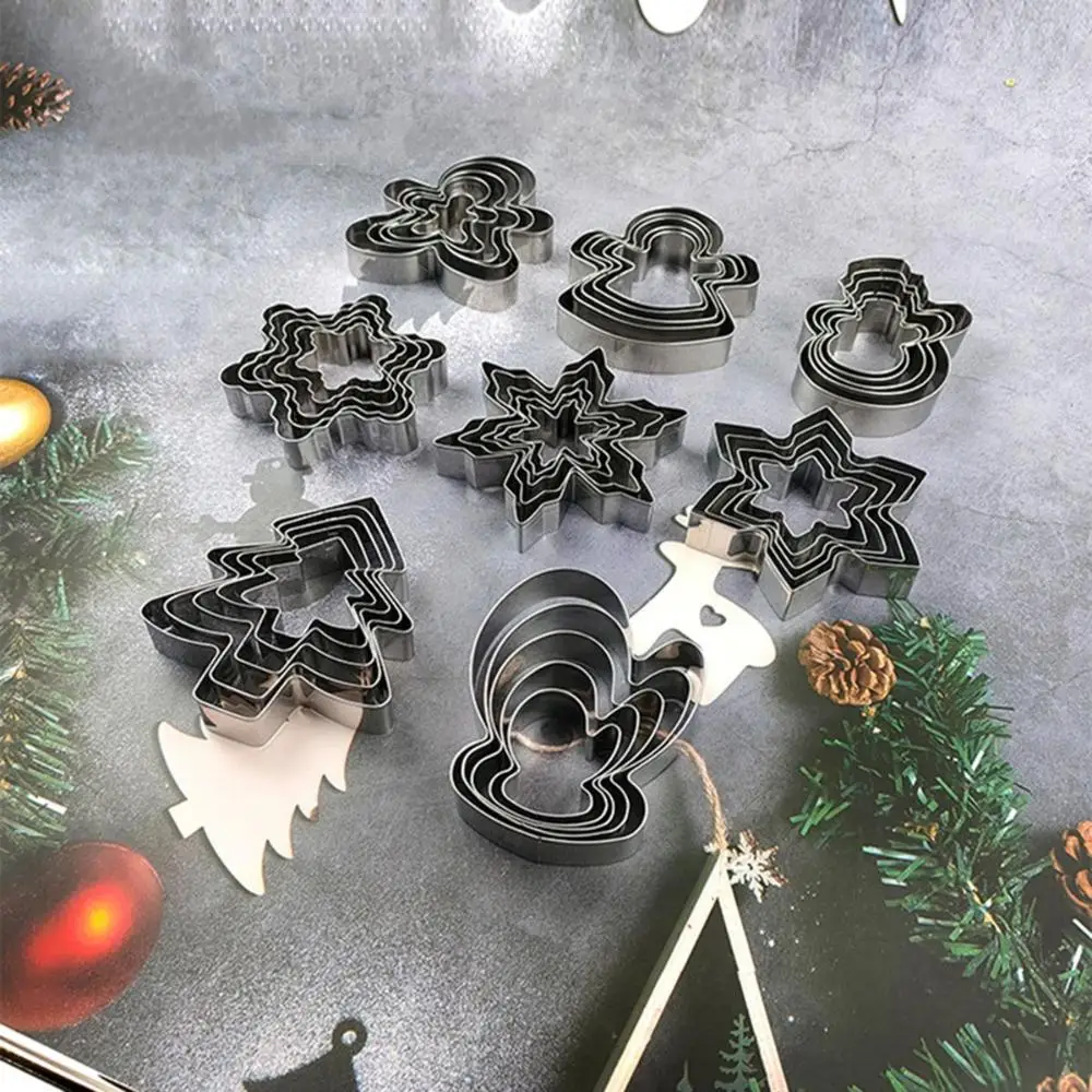 Pastry Dough Snowflake Stainless Steel DIY Xmas Biscuit Mold Baking Tools Cookie Cutters Set Christmas Decor