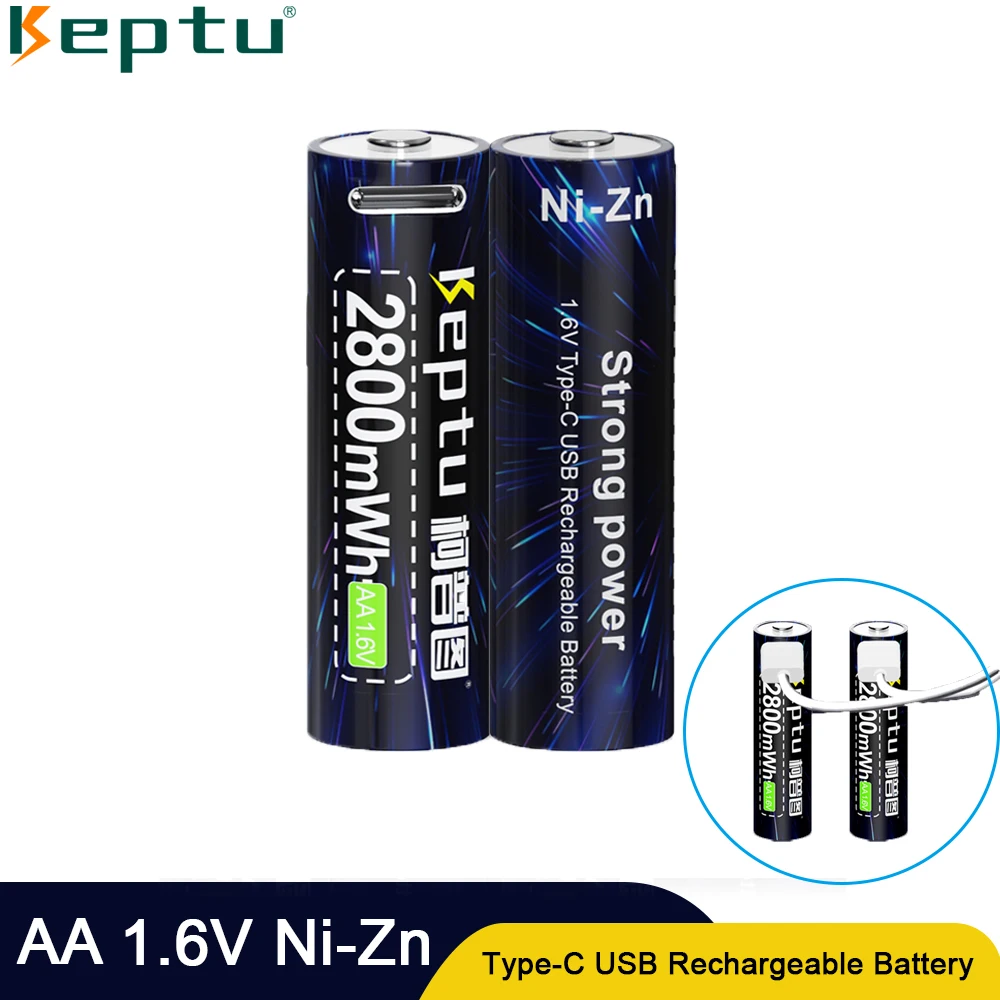 

1.6V AA Ni-Zn 2-8PCS rechargeable battery 2800mWh Ni-Zn USB battery with TYPE-C charging cable suitable for toys