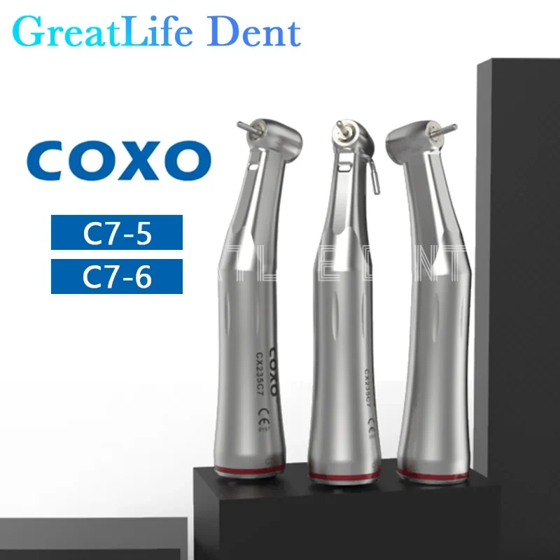 

GreatLife Dent COXO CX235 C7-5/6 1:5 Speed Increase Led External Water Dental Low Speed Handpiece Led Contra Angle 1:5 Handpiece