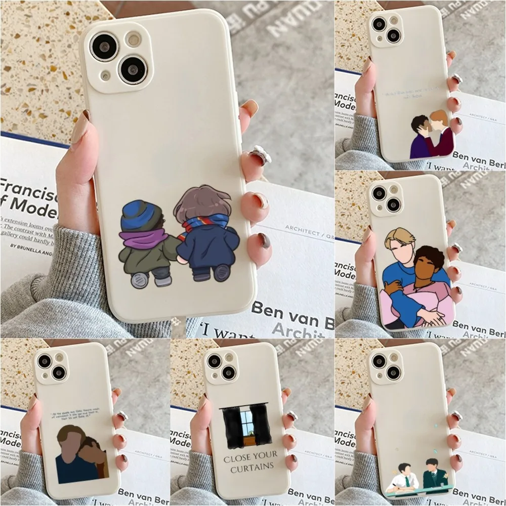 Young Royals Simon And Wilhelm Phone Case For Iphone 11 13 14 Pro Max X Xr Xs Max Se2020 12mini White Cover Case