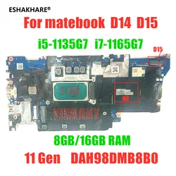DAH98DMB8B0 For Huawei BoD-WDI9 BOB-WAH9 Matebook D14 D15 Laptop Motherboard With i5-1135G7 i7-1165G7 8GB 16GB RAM 100% test ok