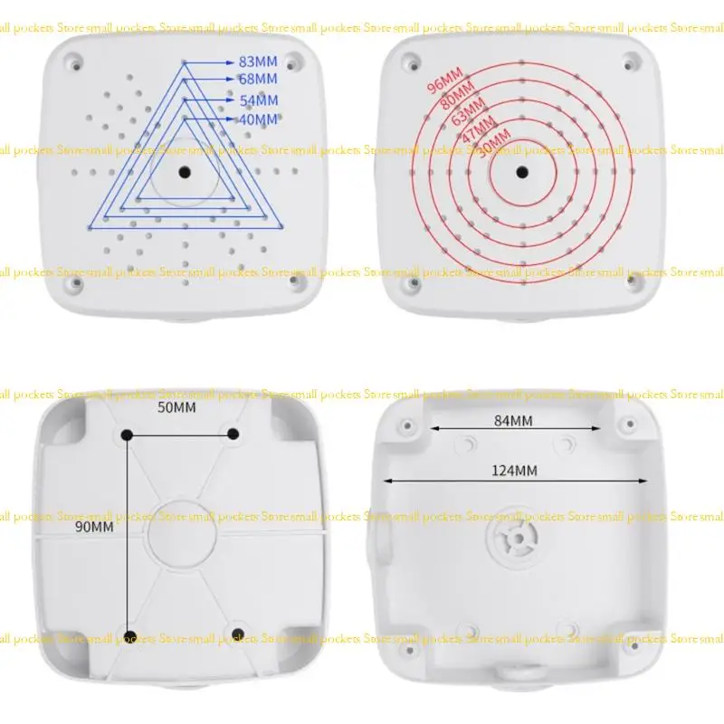R1WD Square Plastic Junction Box with Invisible Wire Routing Impact Resistant Case for CCTV Mounts Enhances Aesthetic Durability