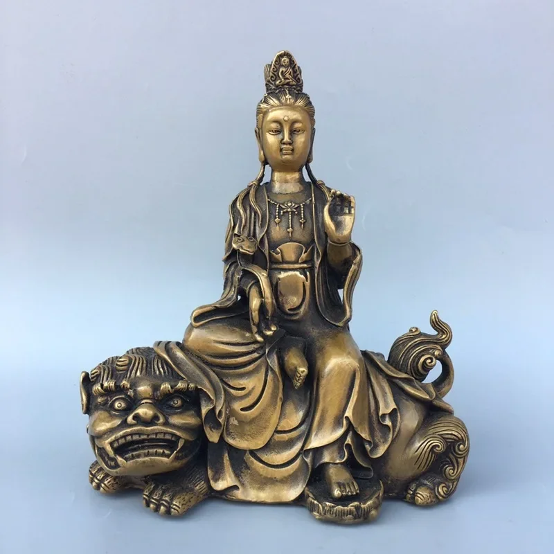 

Зверь катается на бронзовых украшениях ручной работы Гуаньинь