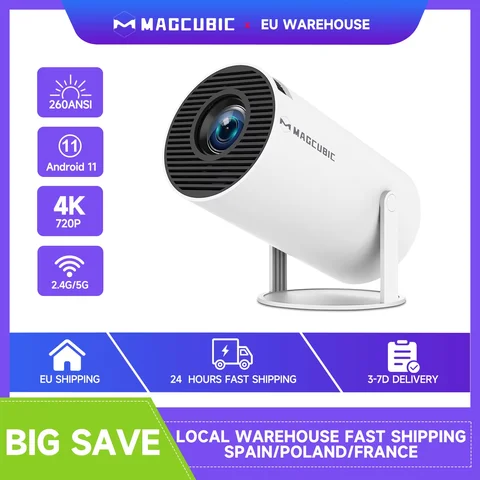 Proyector Magcubic HY300 Pro 290ANSI nativo 720P sistema de espejo de pantalla inalámbrico WiFi de doble banda Hi-chip A3100 para cine en casa