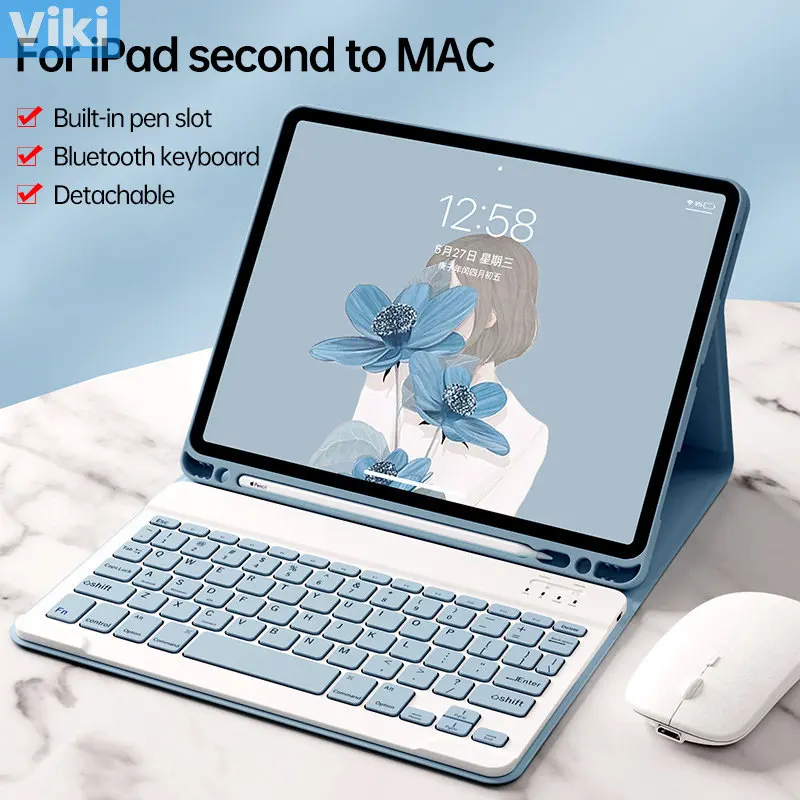 

For IPad 10 Generation 2022 Case with Holder Soft TPU Back Shell for IPad 10.9 10 9 10th Cover+ Wireless Bluetooth Keyboard