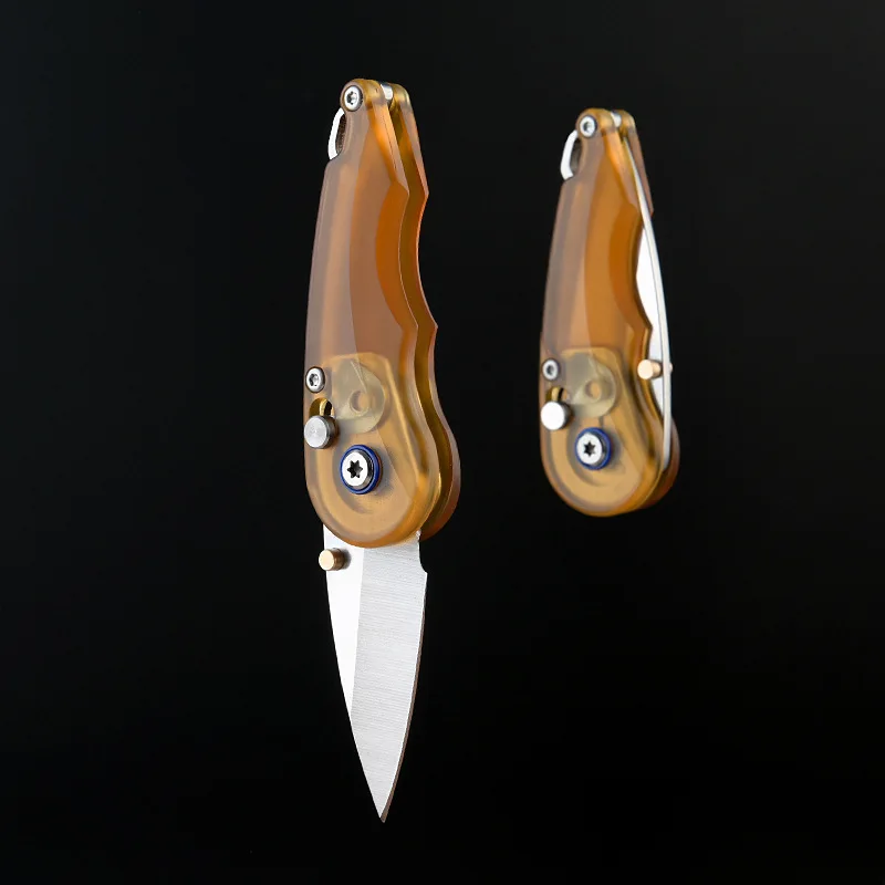 PEI couteau pliant goutte d'eau lame en acier 7Cr couteau à fruits de Camping en plein air EDC tactique Express ouverte outil d'auto-défense cadeau