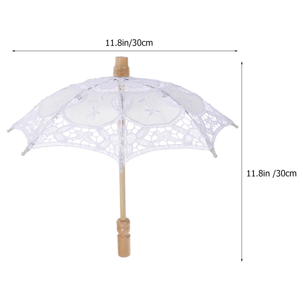 2 Pcs Prop Umbrella Elegant Craft White Decor Bride Parasol for Wedding Photography Lace Men Apparel