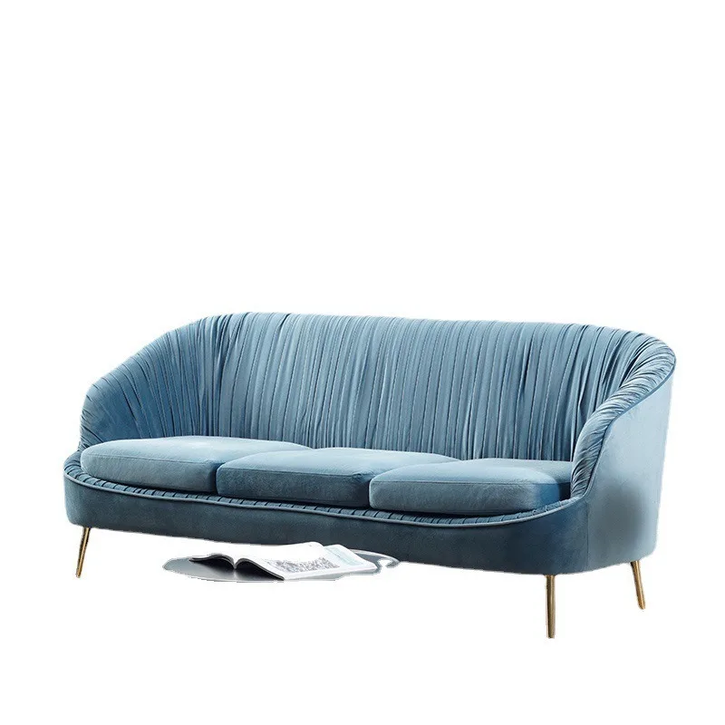 luxury velvet ins Internet celebrity small apartment, apartment live photography sofa, clubhouse double three beauty reception