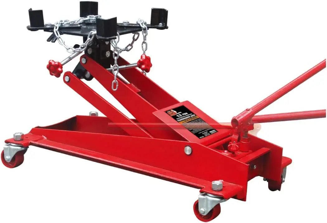 TR4076 Torin Hydraulic Roll-Under Transmission Service/Floor Jack: 1/2Ton (1000 lb) Capacity, powder-coated finish prevents rust