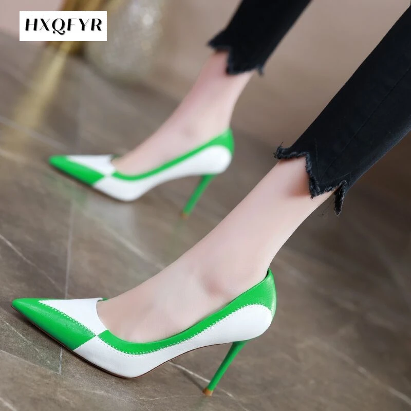 Talons aiguilles pointus pour femmes, chaussures à bouche peu profonde, chaussures provoqué pour dames, talons confortables classiques, mode sexy,