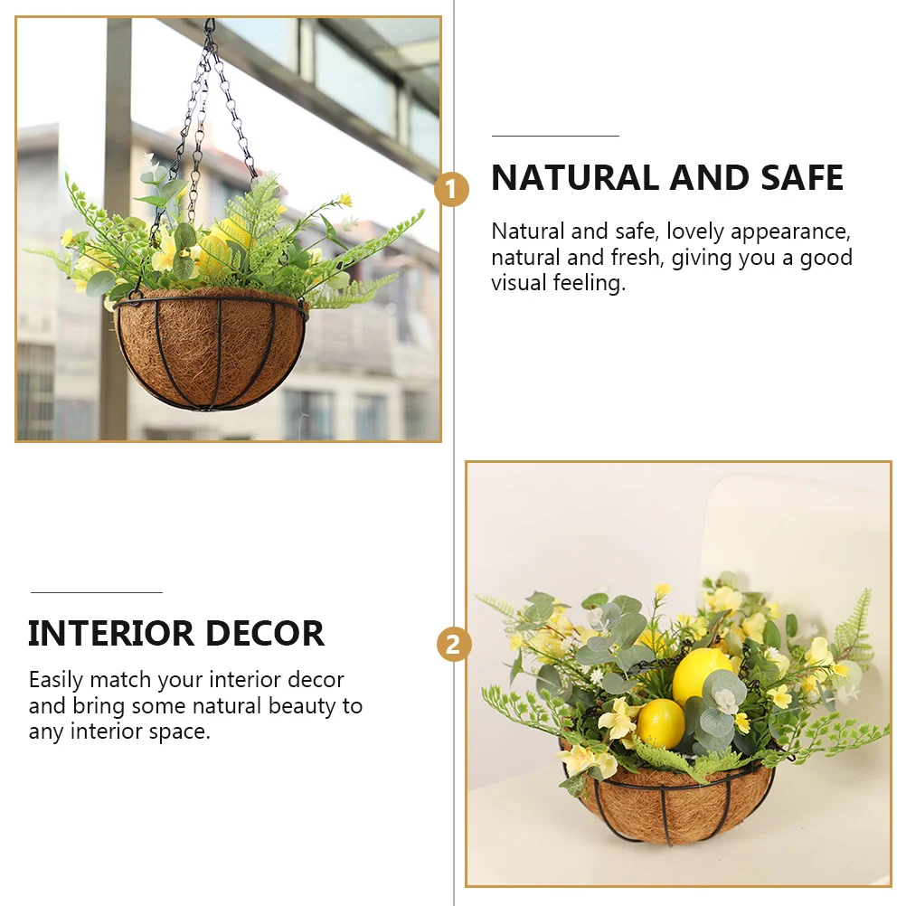 

Lemon Hanging Basket Home Furnishings Gardening Balcony Planter Premium Material Easy Match Decor Style Plant Container