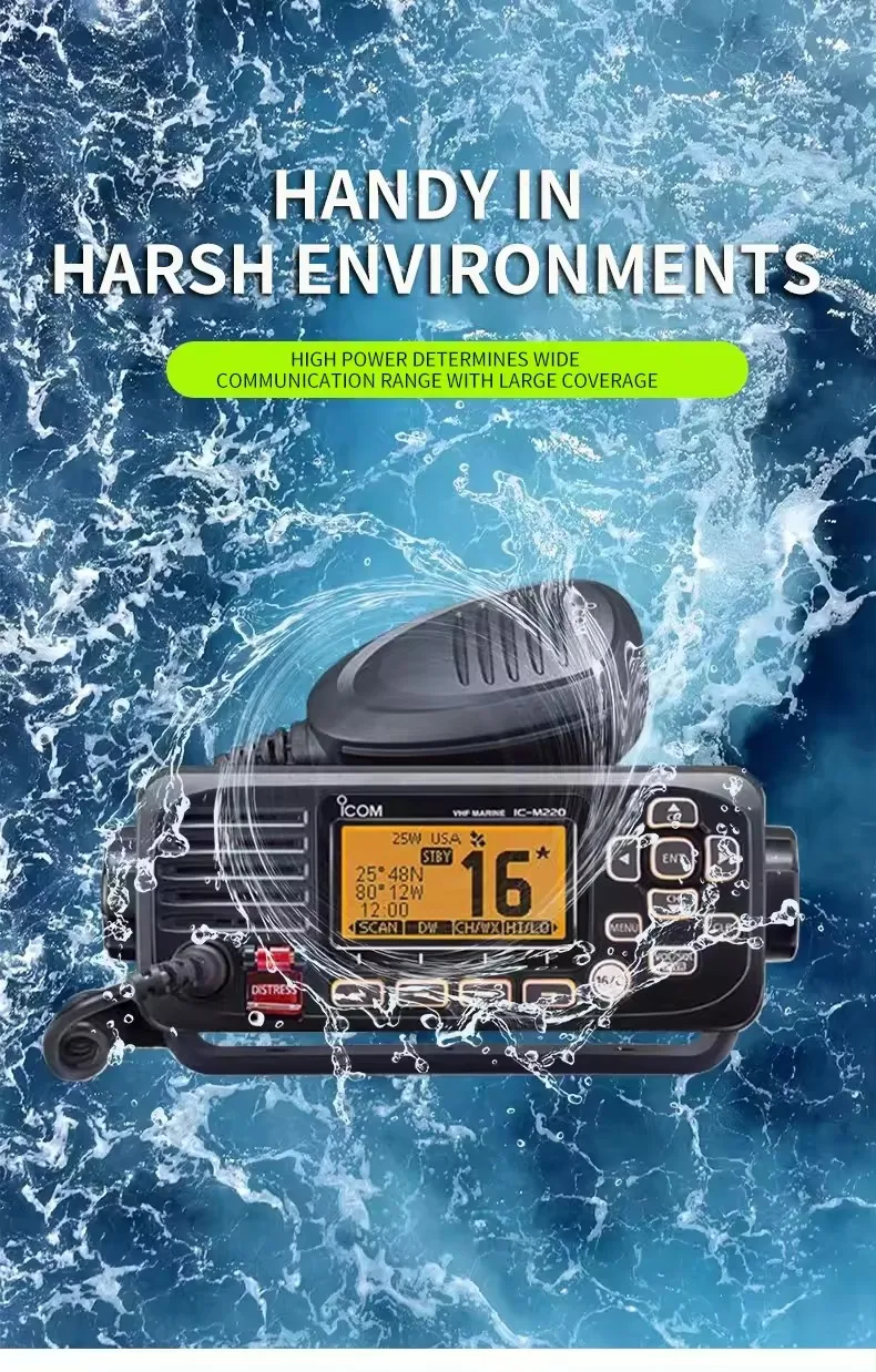 IC-M220 Maritime navigation communication radio base station IPX7 water proof CCS VHF radio telephone transceiver