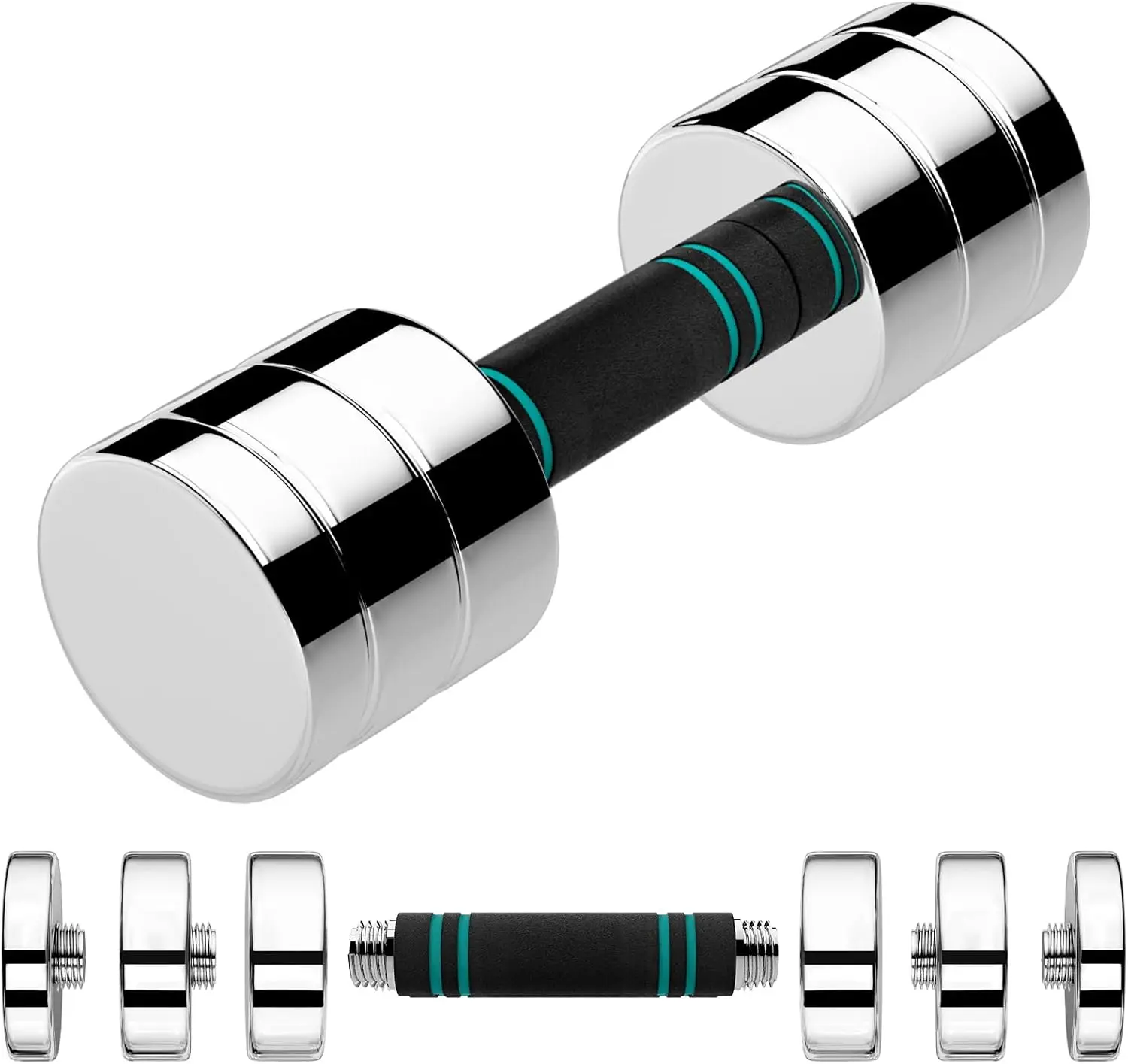 

Регулируемые стальные гантели 5/10/15 фунтов, с нескользящей ручкой из пеноматериала для домашнего спортзала, офиса и тренировок