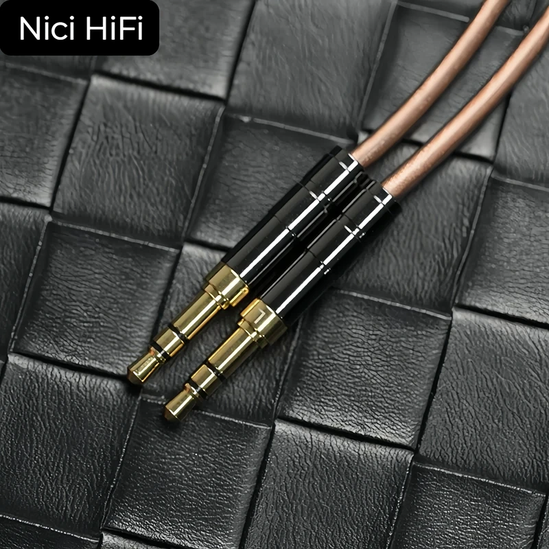 Nici HiFi-20 cabo de fone de ouvido de 2 pólos 1 a 2 jack duplo 3.5/2.5/4.4mm cabo balanceado banhado a prata cabo de substituição de atualização de cobre