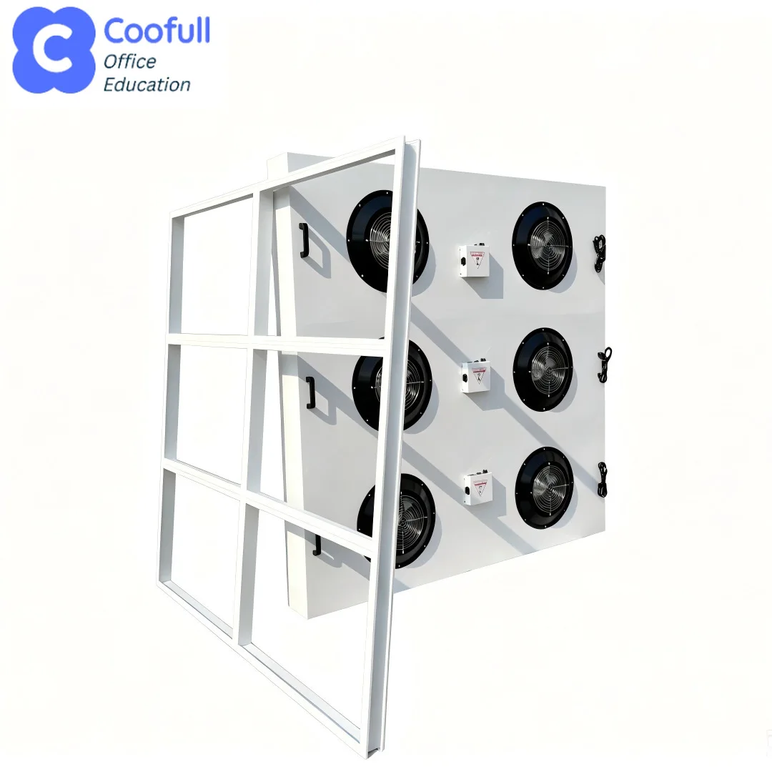 COOFULL Large air volume fan FFU filter unit, 100-level laminar flow hood fan filter for biological clean room