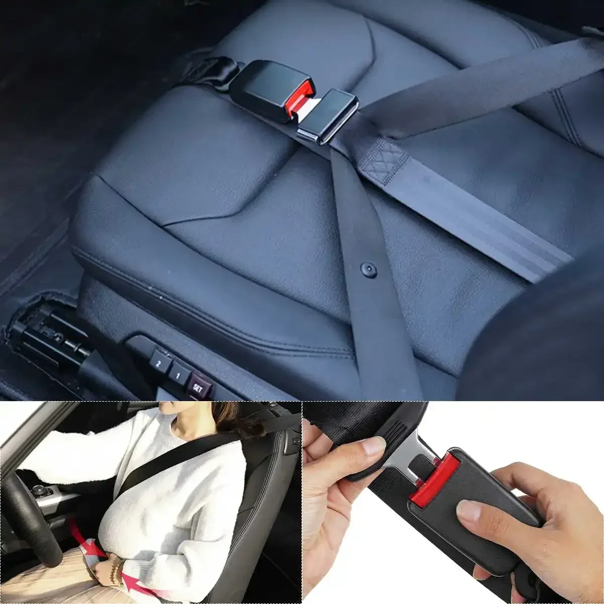 1pcs Car Pregnancy Seat Belt Black Pregnant Woman Expectant Mother Car Safety Belt Adjuster Comfort Safe Protect Unborn Baby