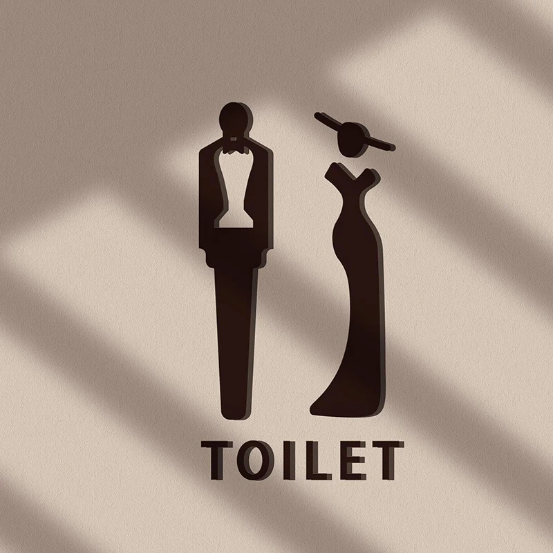 Toilet Door, Toilet Sign, Public Toilet Sign, Acrylic Three-dimensional Men And Women Creative Personality, Simple Style