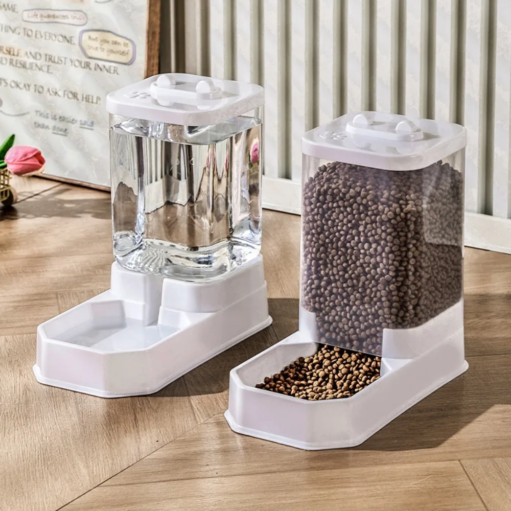 

Transparent Automatic Cat Feeder Detachable Large Capacity Dog Water Dispenser No-Spill Pet Feeding Drinking Set