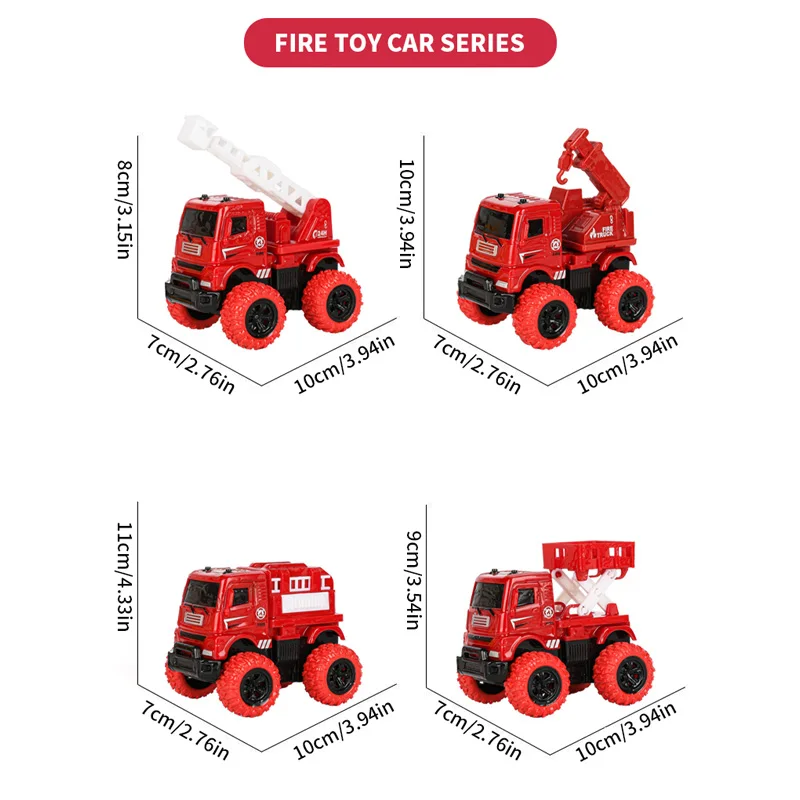 Inércia Consumidor Toy Car Series, Vários Diferentes Carros De Brinquedo De Fogo, Adequado para Presentes para Meninos e Meninas