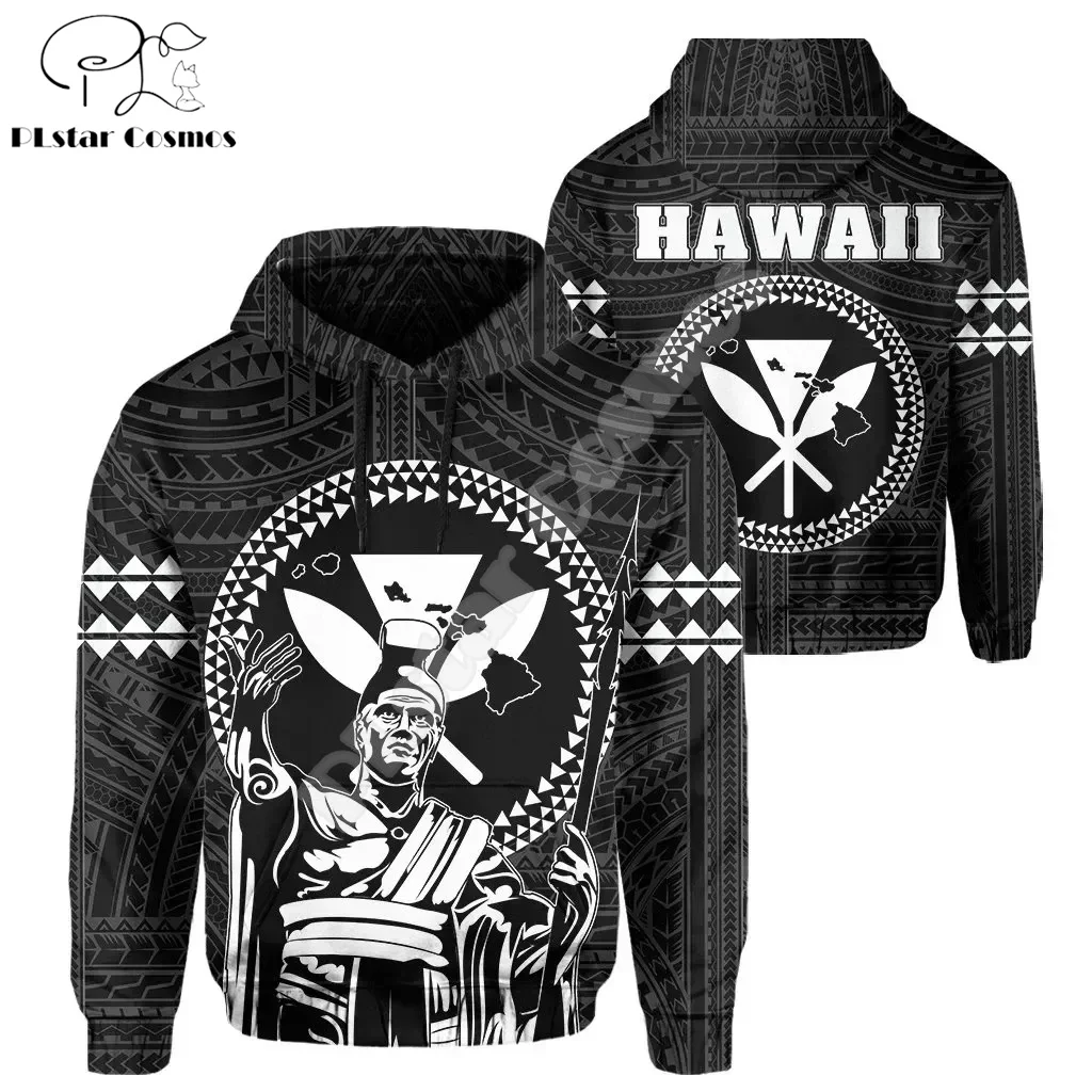 

Polynesian Hawaii Kanaka King Country Flag Tribe Hawaiian Vintage Tattoo Retro 3DPrint Pullover Harajuku Casual Hoodies Jacket 2