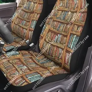 

Book Lover Car Seat Covers for Vehicle Boho Car Accessories Protectors Cute Bookshelf Car Seat Covers for Bookworms Fits Most Bu