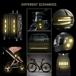 Car Styling Black Reflective Safety Mark nastro di avvertimento adesivi per mozzo ruota strisce decalcomanie Decorative per il corpo per bicicletta da moto