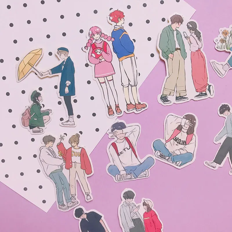 22PCS Lovely couple life  Stickers Crafts And Scrapbooking stickers book Student label Decorative sticker kids toys