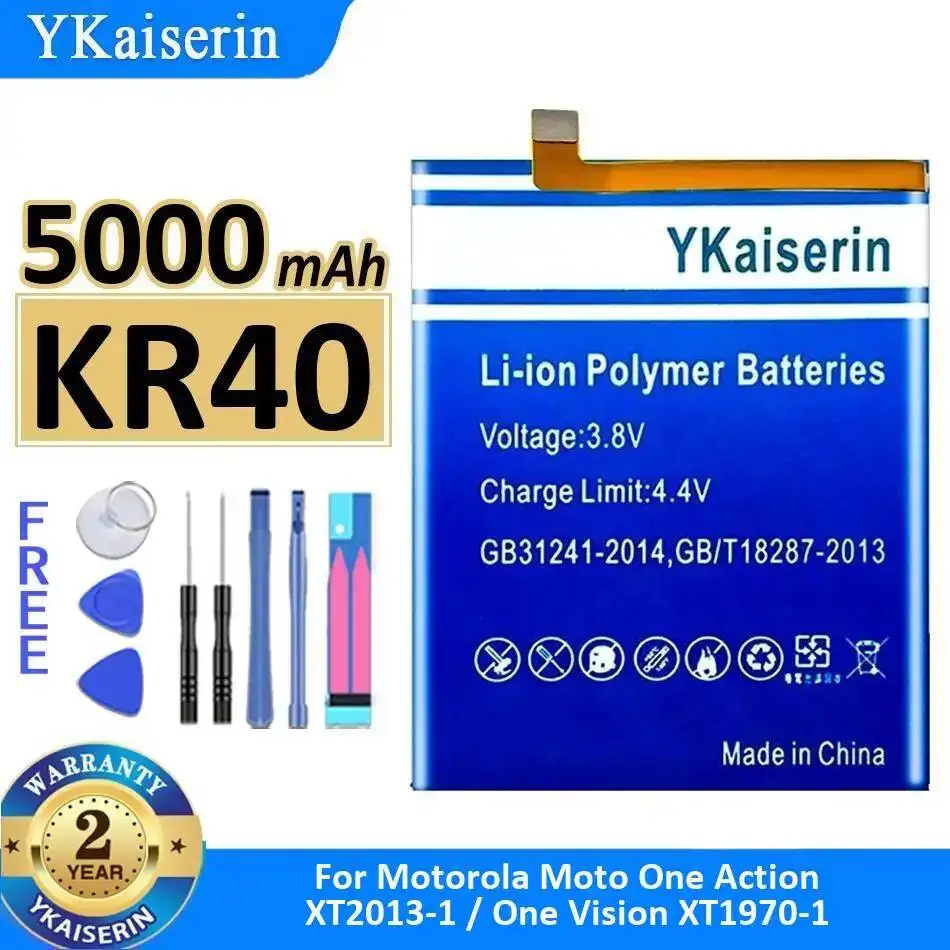 

Durable 5000mAh For Motorola Moto One Action XT2013-1 One Vision XT1970-1 Long-Lasting KR40 Mobile Phone Battery