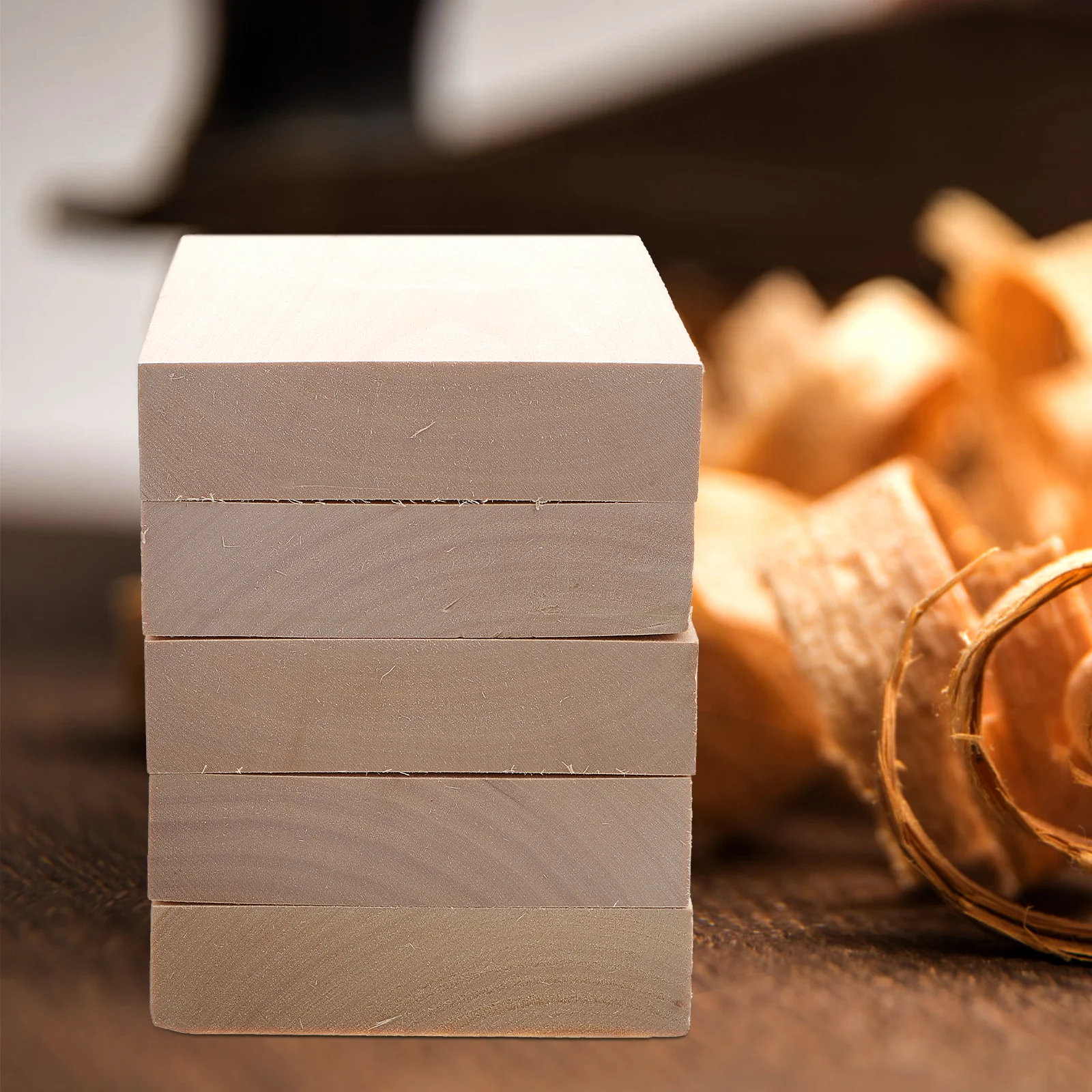 

5 Pcs Basswood Carving Blocks Unfinished Wooden Planks DIY Craft Material Natural Woodworking Project Supplies