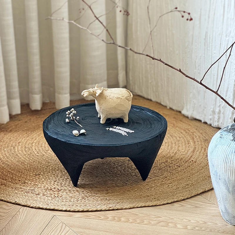 

Японский твердый эркерный столик, съемный чайный поднос ручной работы, низкопрофильная напольная чайная станция для гостиных, журнальные столики