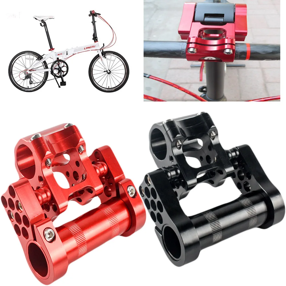 

Folding Bicycle Adjustable Double Stem Riser 25.4mm Ultra-light Aluminum Alloy CNC Bmx Bike Accessories Handlebar Stem Extender