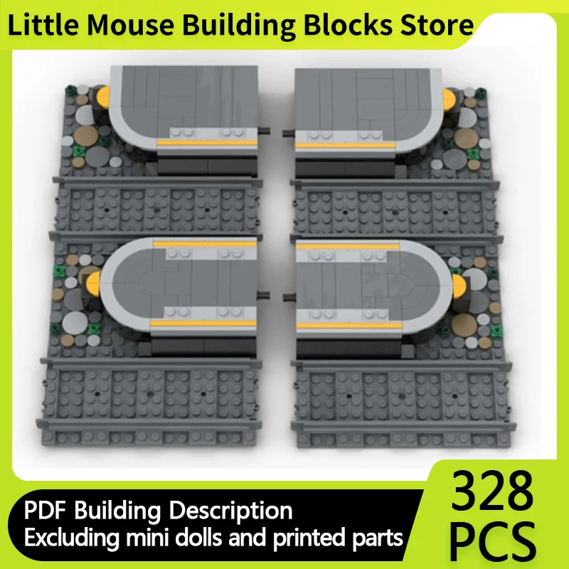 

City Car Model MOC Building Bricks Cross Two Track Plattform Extension Modular Technology Gifts Holiday Assemble Children Toys