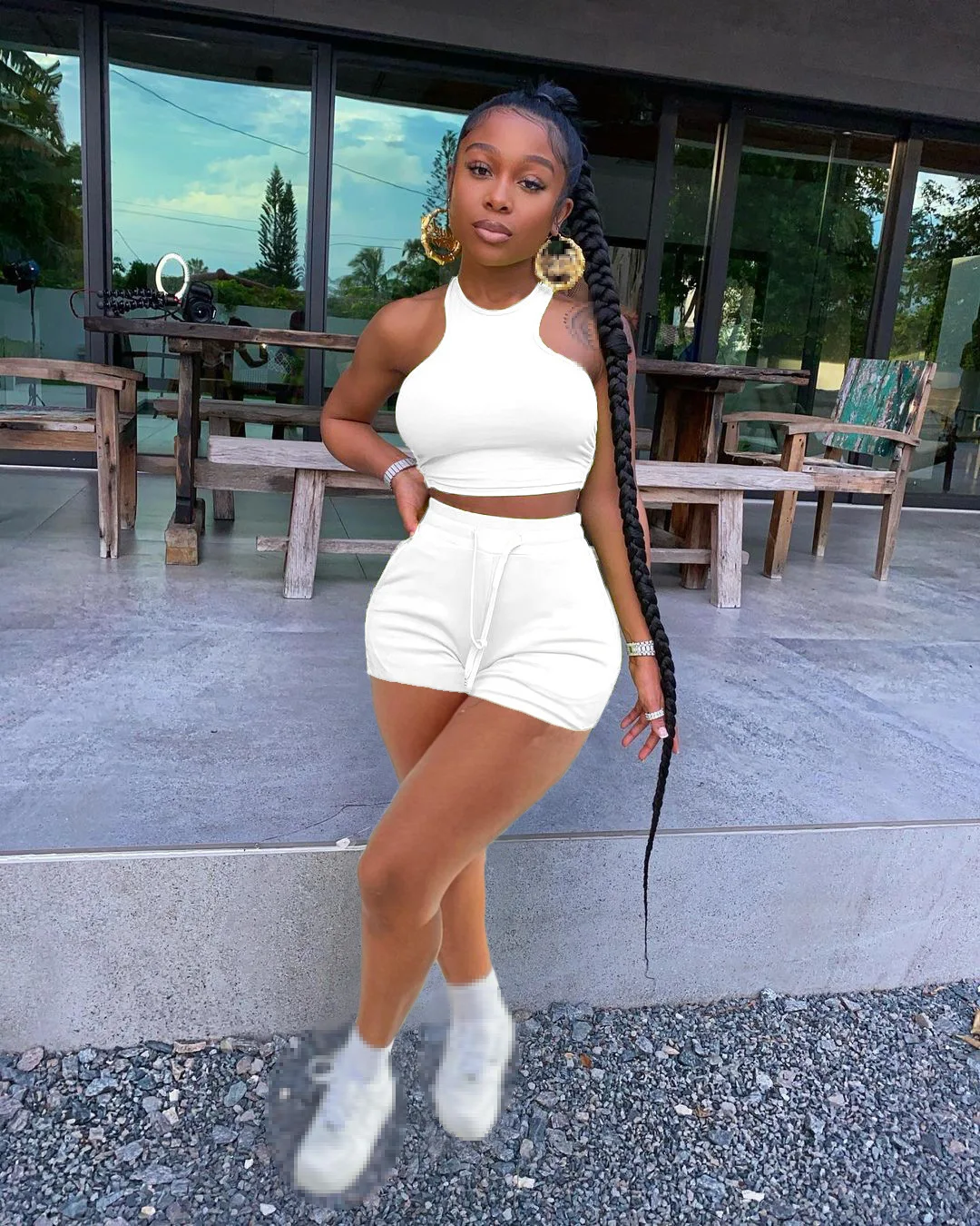 short sets women summer 2 piece sets women outfit  two piece set for woman summer outfits for women 2023 crop top shorts