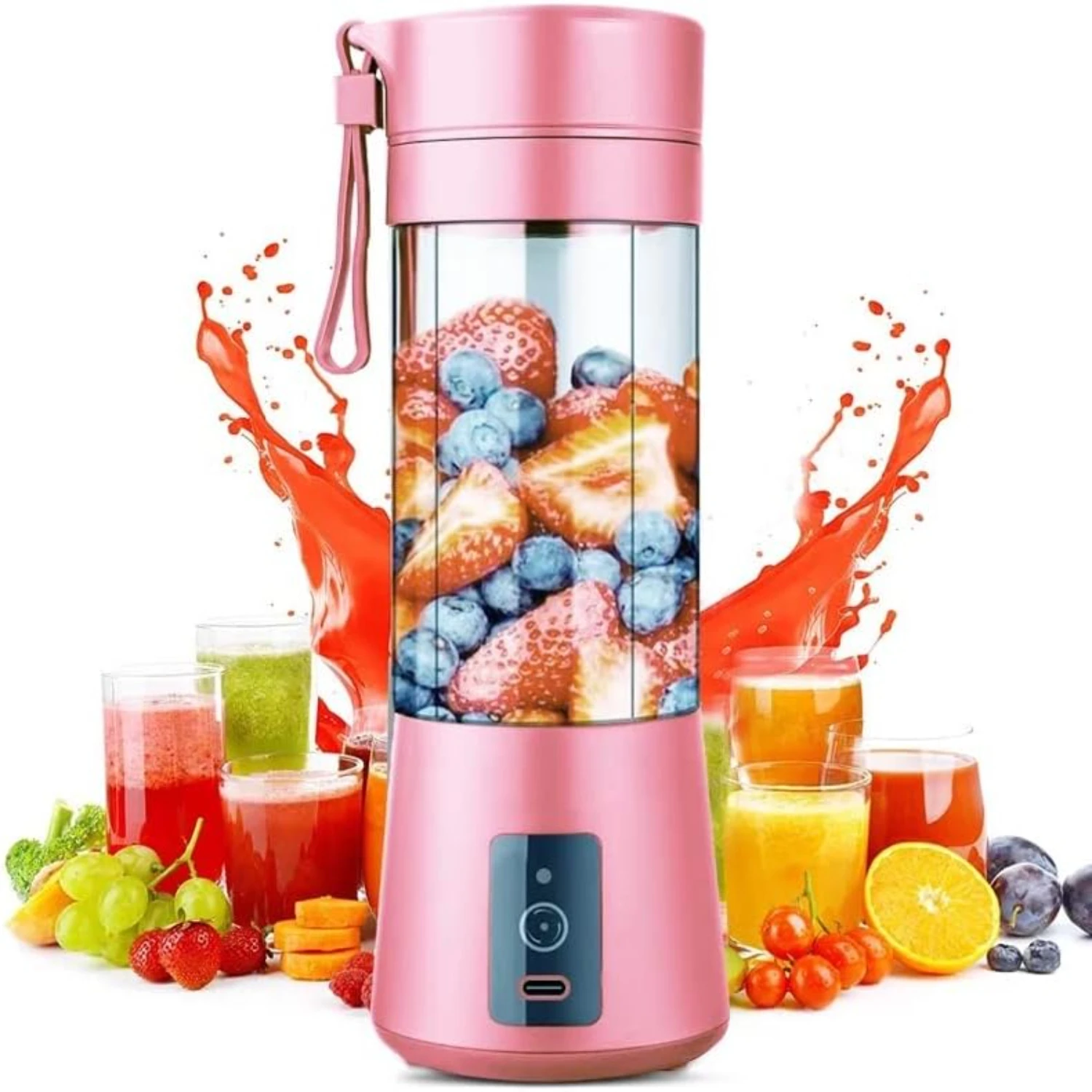 Mini Portable Rechargeable Battery Juicing Blender Mixer 380ml USB Portable Juicer Cup, Fruit Juice Mixer