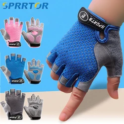 Gants de cyclisme demi-doigts pour enfants, gants de vélo pour enfants, gants de sport pour garçons et filles, coordonnants pour l'extérieur, 1 paire