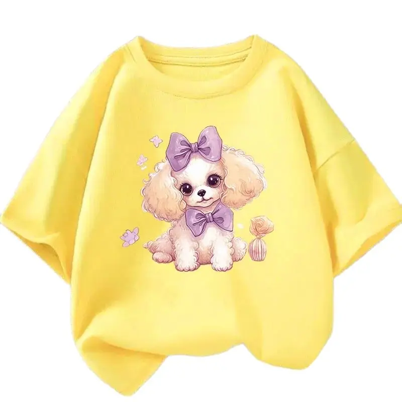 Kids T Shirt Fashion Cute Dog Puppy 3D Print Girls T Shirts Animal Harajuku O Neck Short Sleeve Summer Clothing Tops