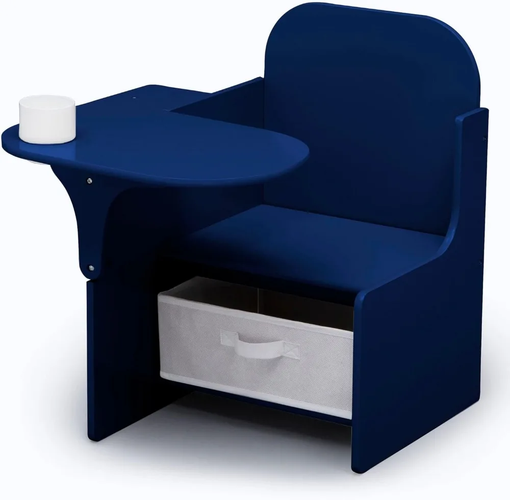 Sedia da scrivania per bambini con contenitore portaoggetti, grigia: perfetta per età 3+, sicura e durevole