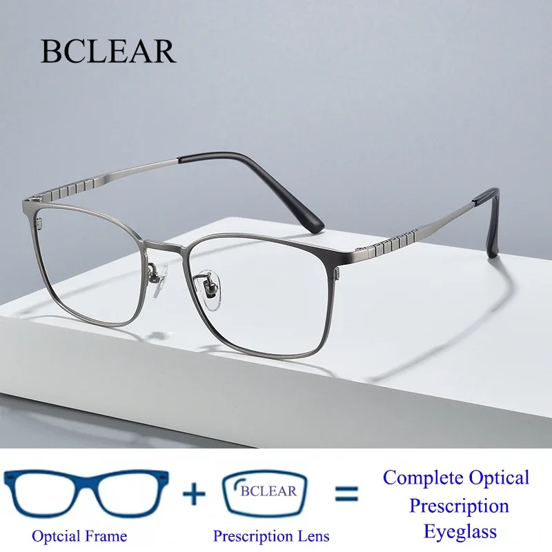 

BCLEAR DESIGN Retro Men Reading Glasses Resin Aspheric Glasses Lenses Titanium Ultralight Eye Myopia Prescription Eyeglasses New
