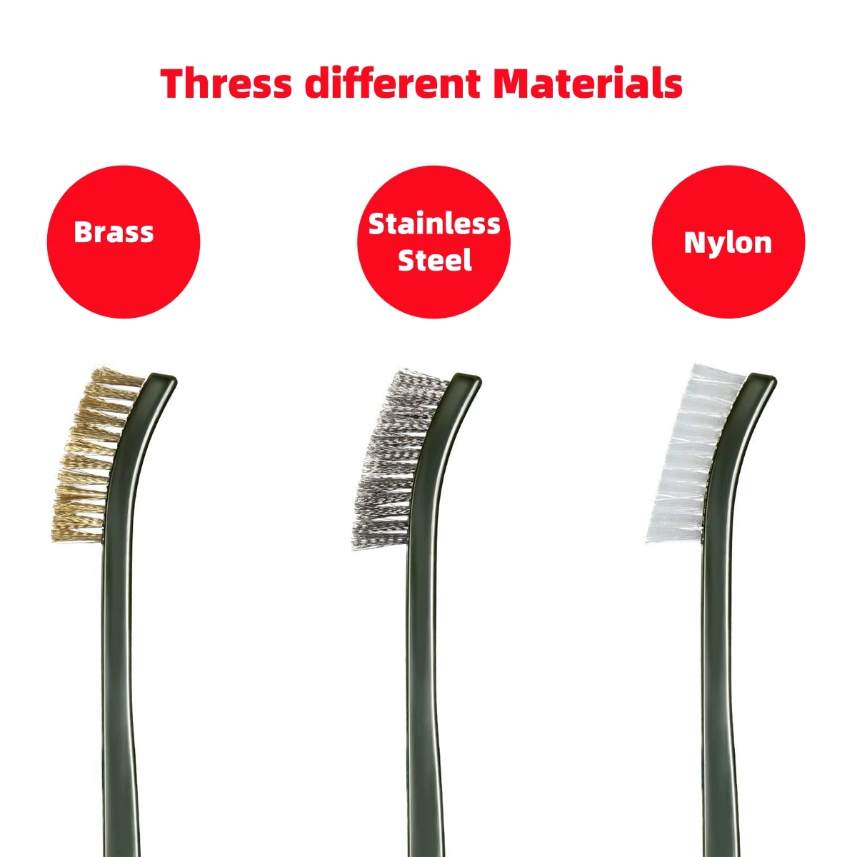 1 Set 3/4/7Pcs Double-Heads Mini Wire Brush Stainless Steel Copper Nylon Brush for Kitchen Cleaning Decontamination Rust Removal