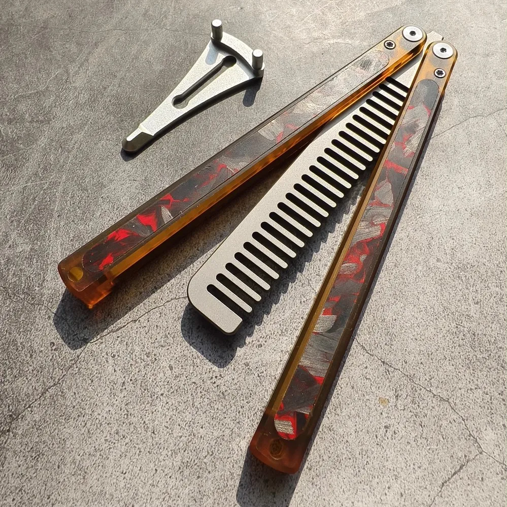 

Цельный инструмент для практики TItanium, PEI Butterfly, многофункциональная расческа Balisong EDC, уличные инструменты EDC